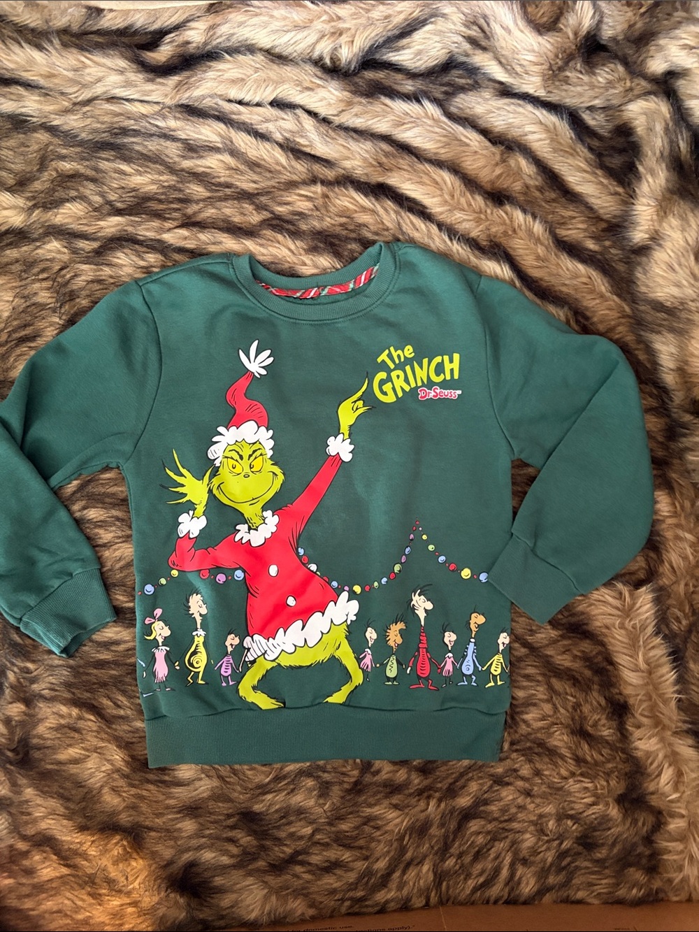 Dr Suess THE GRINCH "Wheres My Present" Double Sided Sweatshirt Size Medium